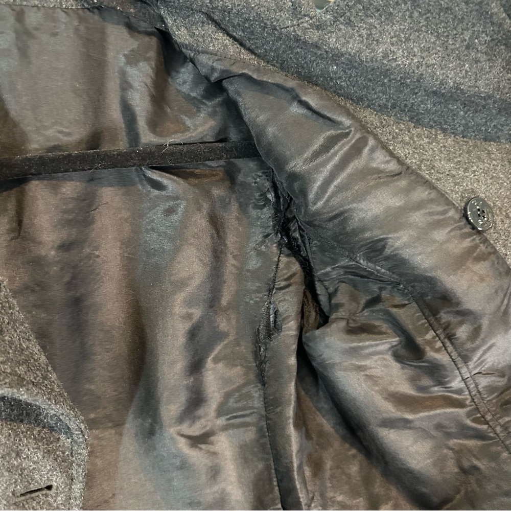 Women’s Warm Double Breasted Peacoat in Dark Grey - Picture 6 of 9